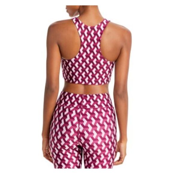 TEREZ Intimates Burgundy Medium Impact Geometric Sports Bra XS - Picture 2 of 2